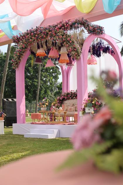 Stage and Backdrop — Mehendi decor — Taj Exotica